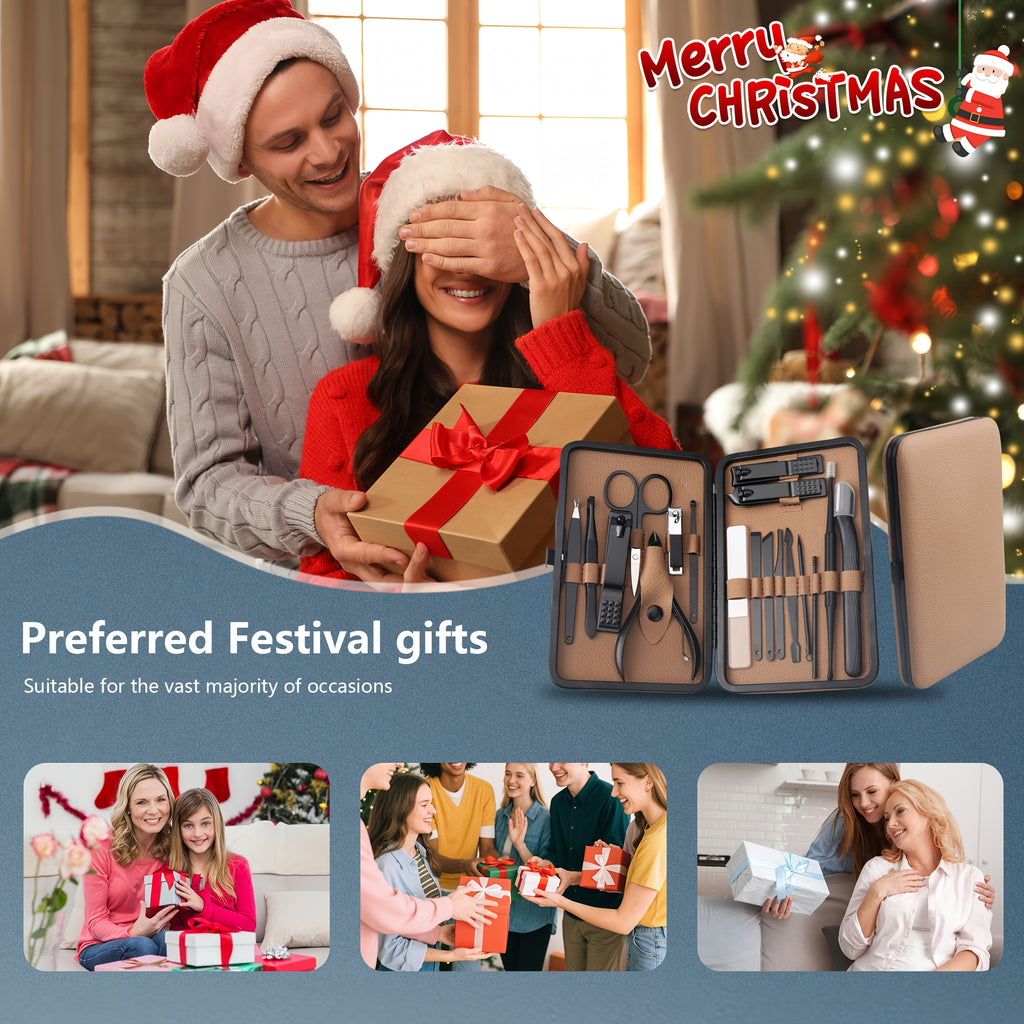 18pcs\u002Fset professional stainless steel nail clippers set salon-quality nail care tools nail tools set Christmas preferred gifts