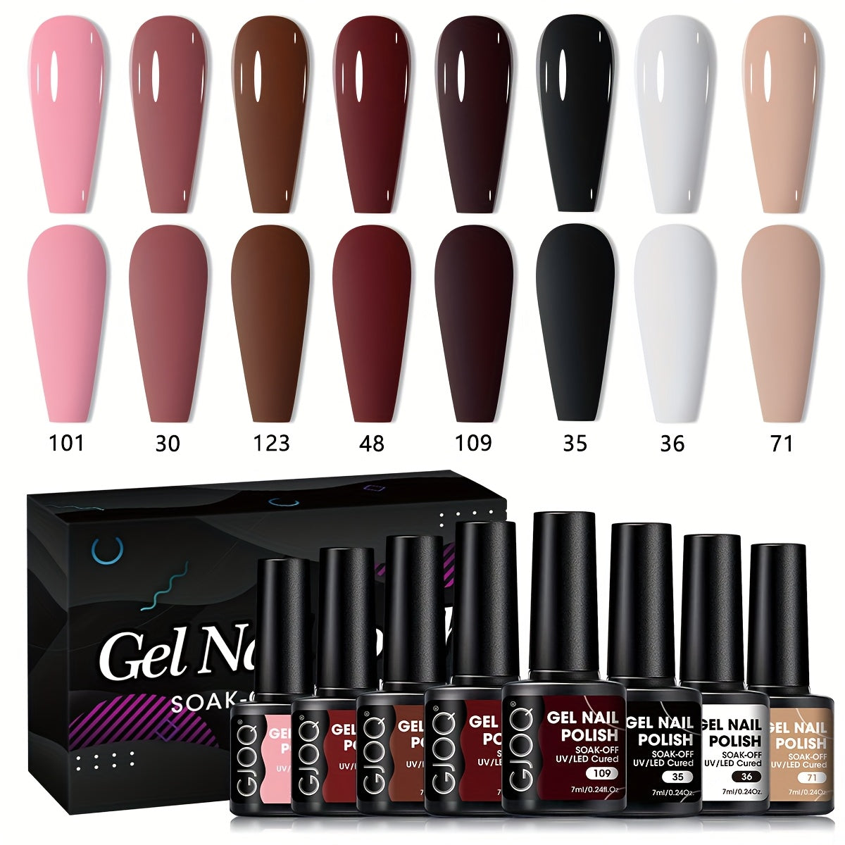 8 Color Nail Gel Spring Summer - High Saturation Durable Glossy Long-lasting Salon Gel, Alcohol-Free