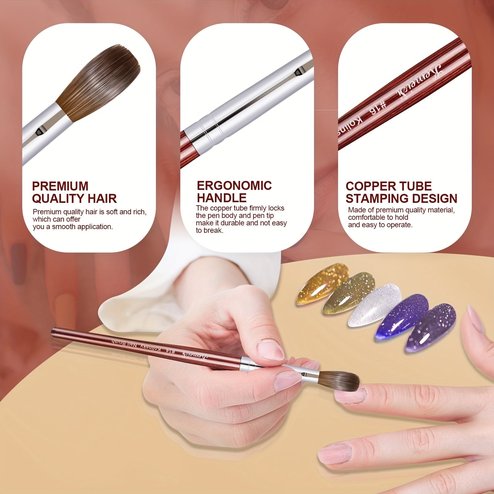 Acrylic Gel Extension Pen Reusable Acrylic Gel Extension Pen - Flat Head Manicure Brush, Light Pen Nail Brush Gel Pen