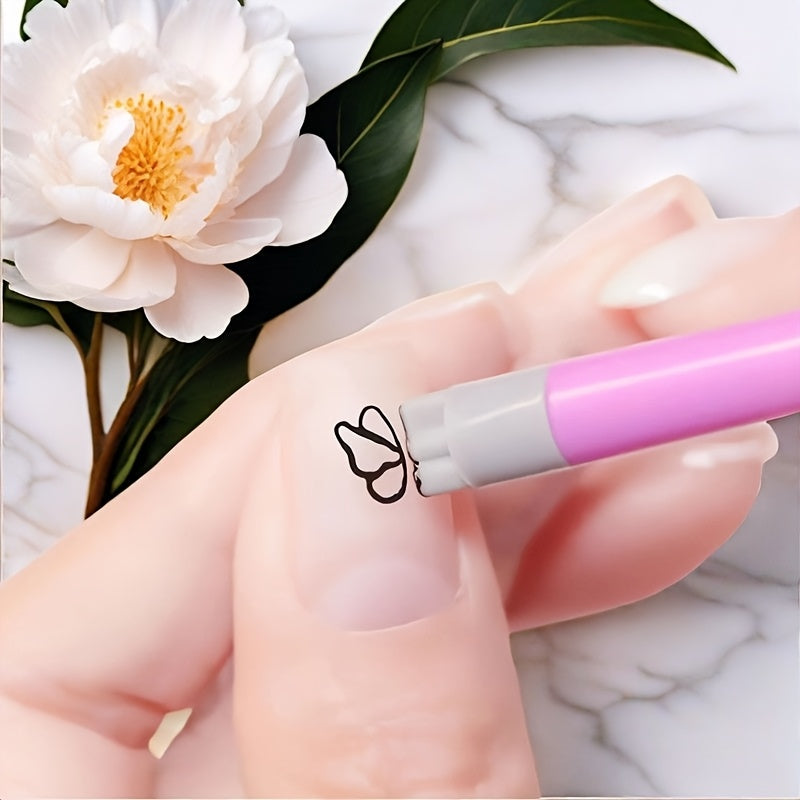 30pcs Silicone Nail Art Stamps - Floral & Butterfly Designs, Formaldehyde-Free, Easy-Clean