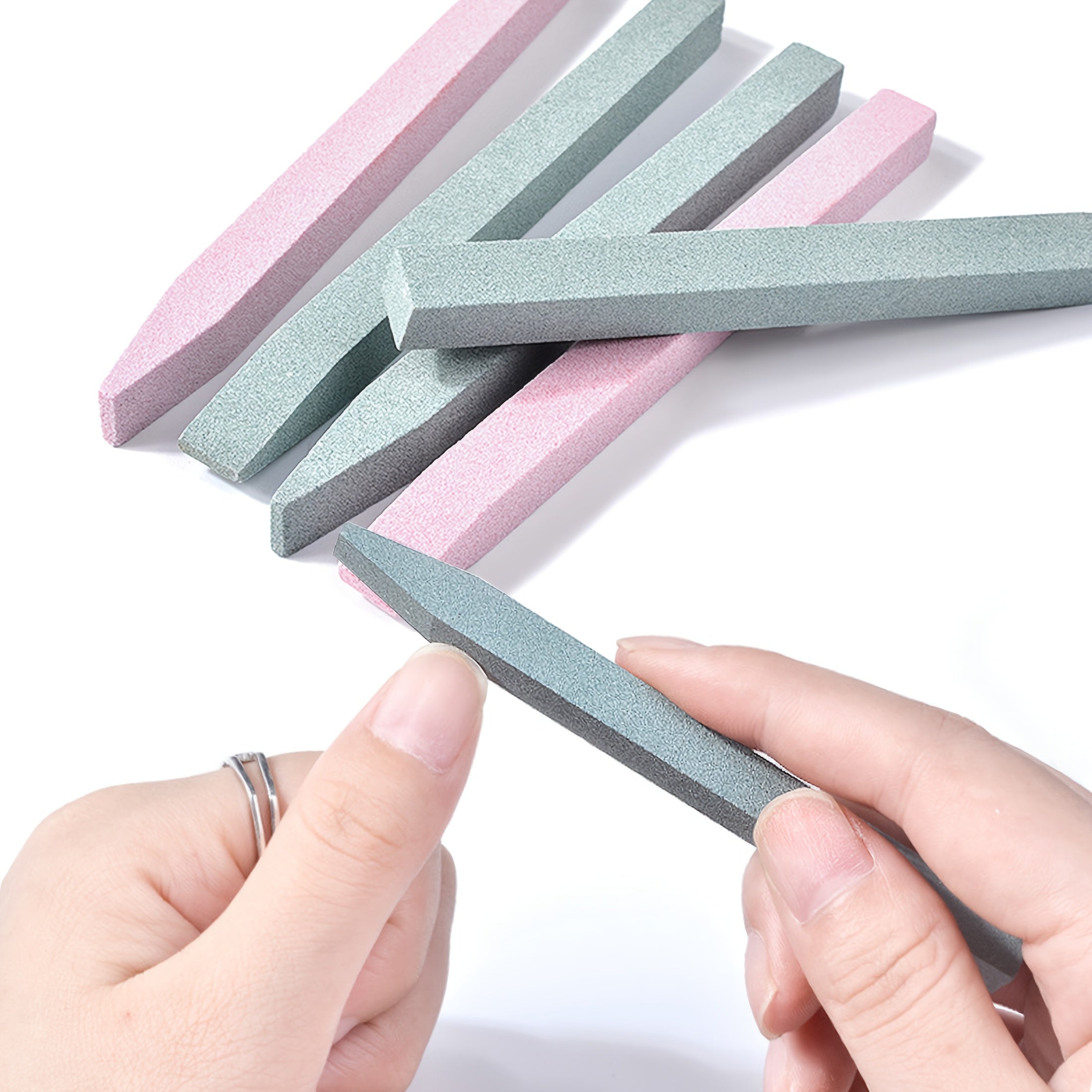 5pcs Nail Quartz Grinder, Blue and Pink Nail Polishing and Shaping Scraper, Easy to Operate Odorless