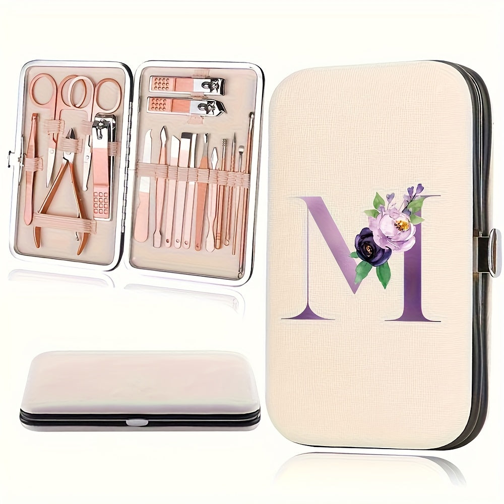 18pcs Portable Manicure Set 18pcs Portable Manicure Clippers Set | Stainless Steel Nail Cutter Kit with PU Storage Box