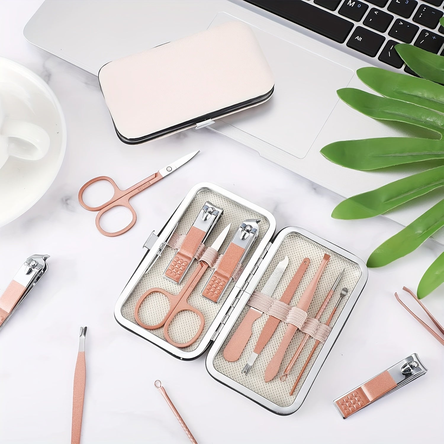 12 Sets Manicure Set Nail Clippers Pedicure Kit 8 In 1 Stainless Steel Professional Grooming Kits Nail Care Tools With Travel Case For Men Women