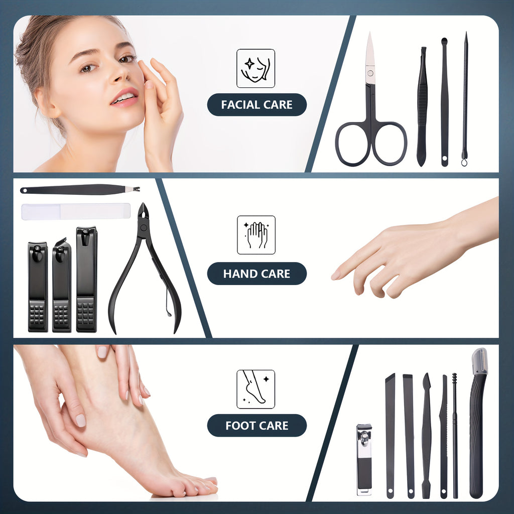 18pcs\u002Fset professional stainless steel nail clippers set salon-quality nail care tools nail tools set Christmas preferred gifts