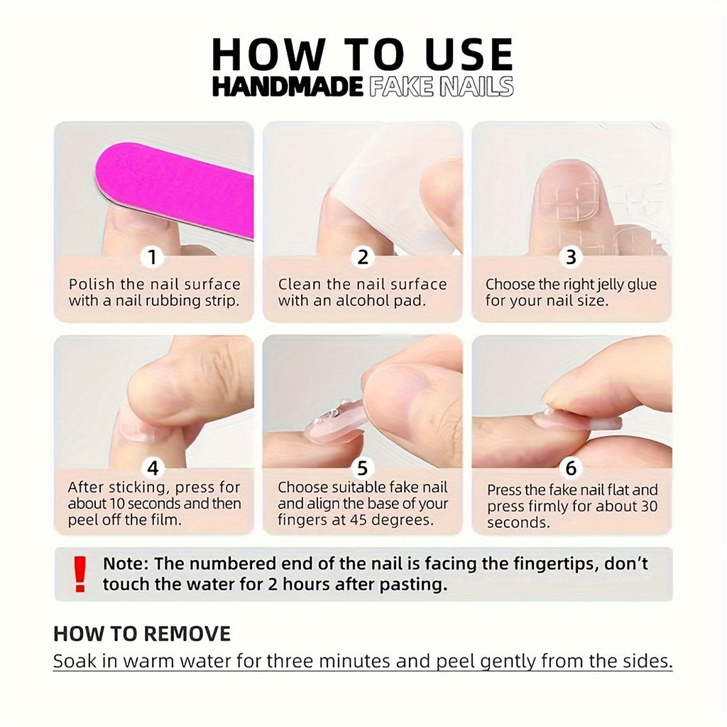 10pcs Handmade False Nail Set 90# Princess Dress Up Bow Diamond Cat'S Eye Shiny Nail Art Medium Oval Cat'S Eye Simple Wearable Nail Art Set Removable Nail Art