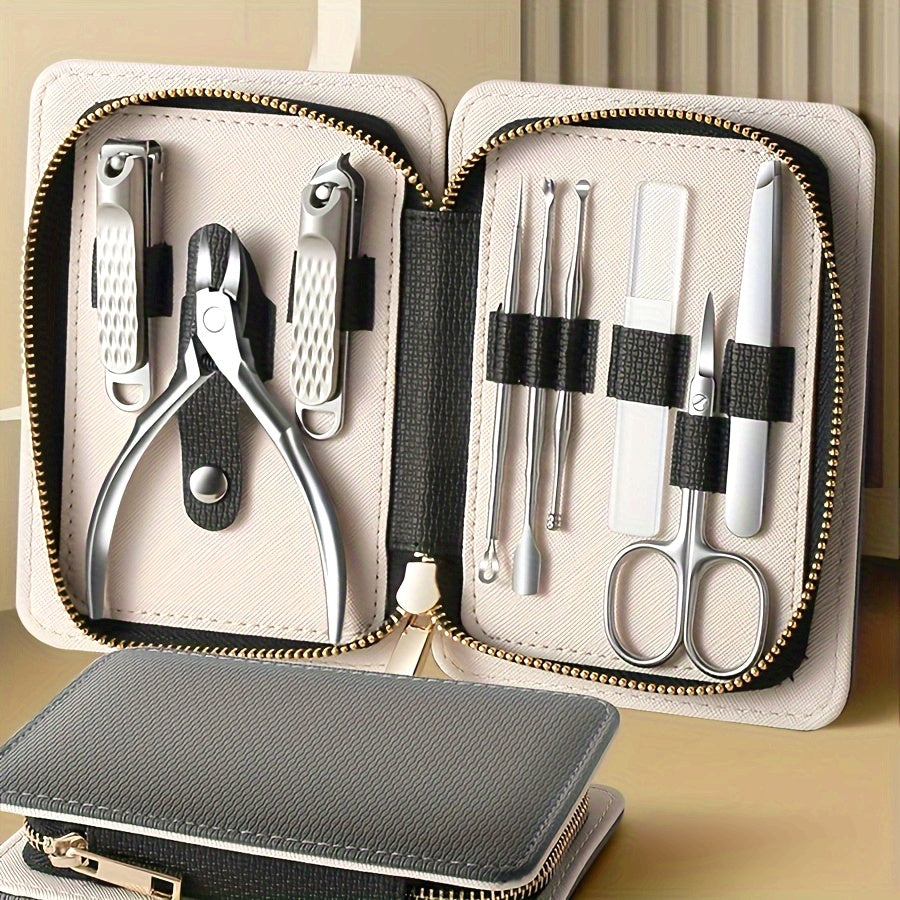 9pcs high-end stainless steel hawksbill pliers, manicure and pedicure knife set, full set of nail tools