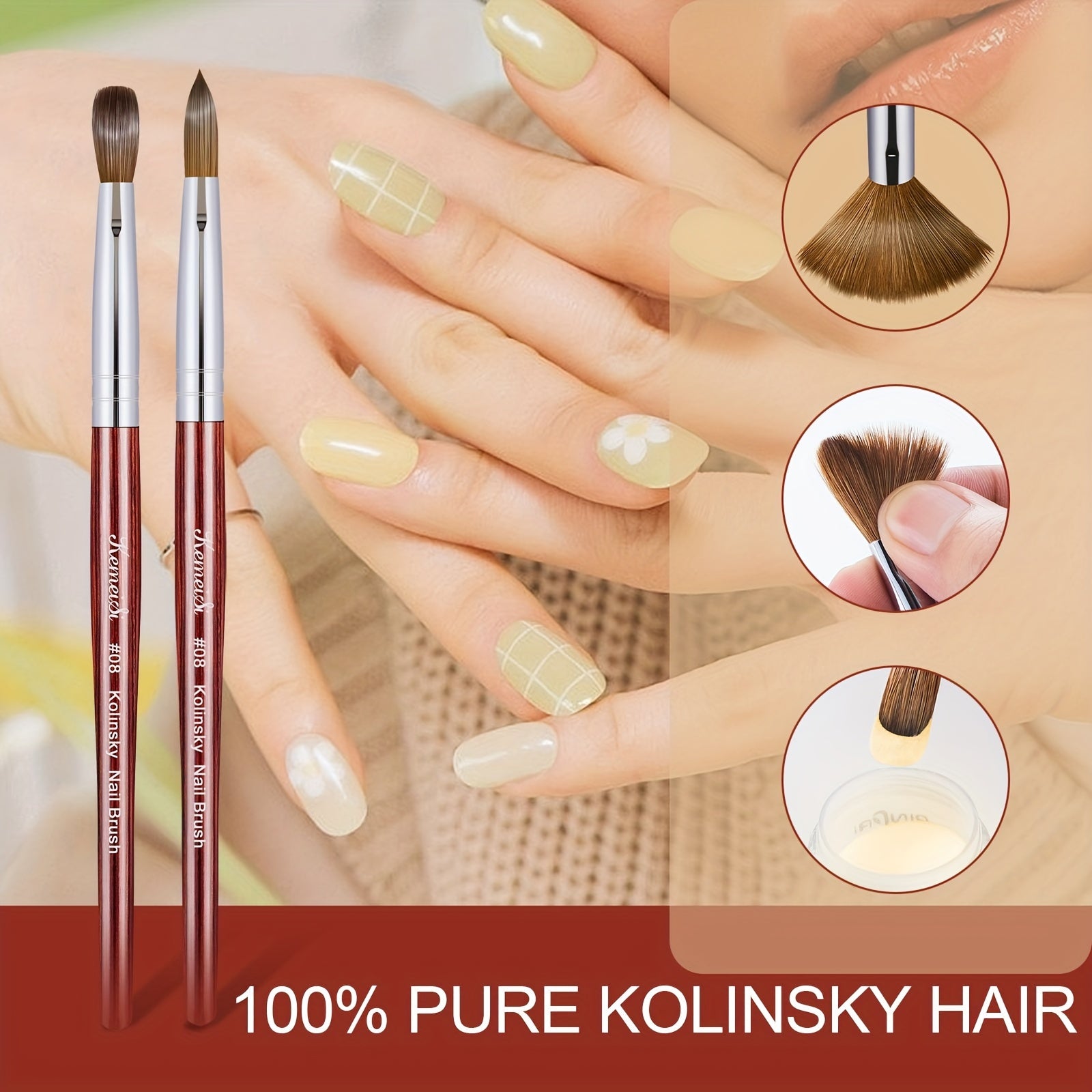 Acrylic Gel Extension Pen Reusable Acrylic Gel Extension Pen - Flat Head Manicure Brush, Light Pen Nail Brush Gel Pen