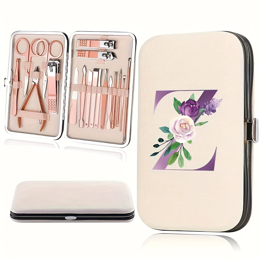 18pcs Portable Manicure Set 18pcs Portable Manicure Clippers Set | Stainless Steel Nail Cutter Kit with PU Storage Box