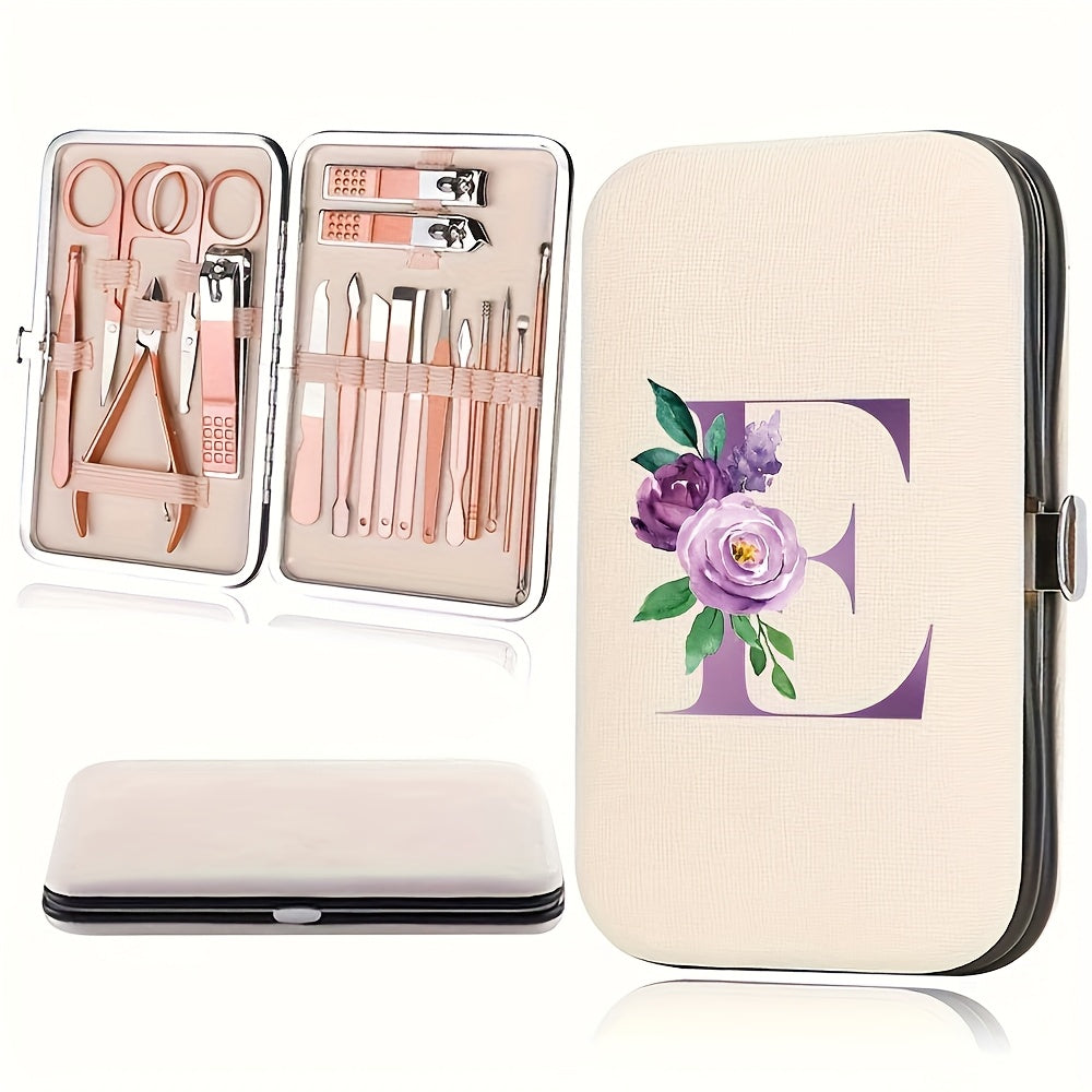 18pcs Portable Manicure Set 18pcs Portable Manicure Clippers Set | Stainless Steel Nail Cutter Kit with PU Storage Box