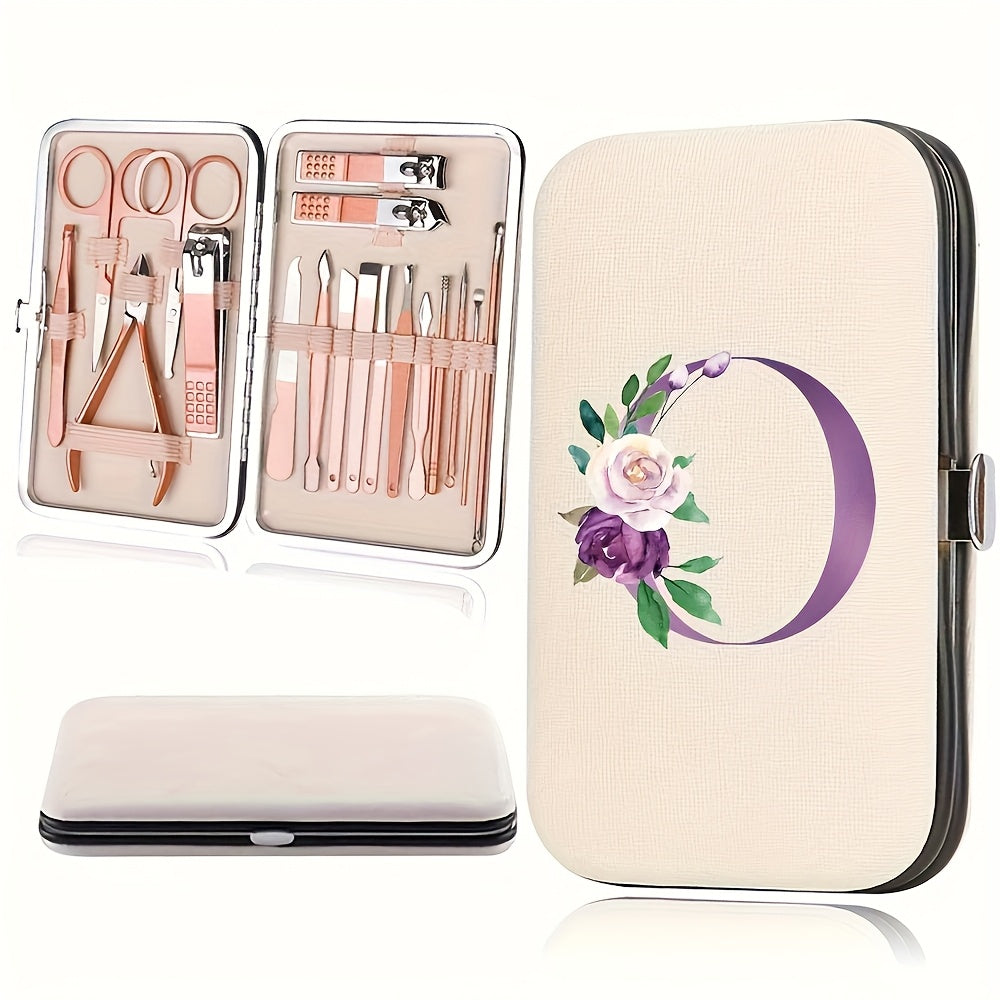 18pcs Portable Manicure Set 18pcs Portable Manicure Clippers Set | Stainless Steel Nail Cutter Kit with PU Storage Box