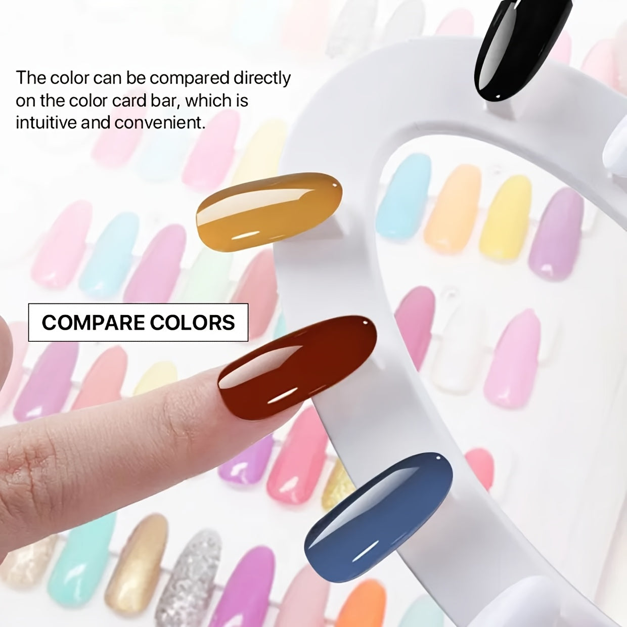 Professional Nail Gel Color Swatch Display Book with 120 Samples - Formaldehyde-Free, No Glue Needed