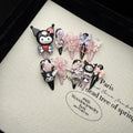 Sanrio New for kuromi 6.0 10pcs of Pure Handmade Wearable Nails, Full of And Flashes, Long Nail Art Fake Nail Patches