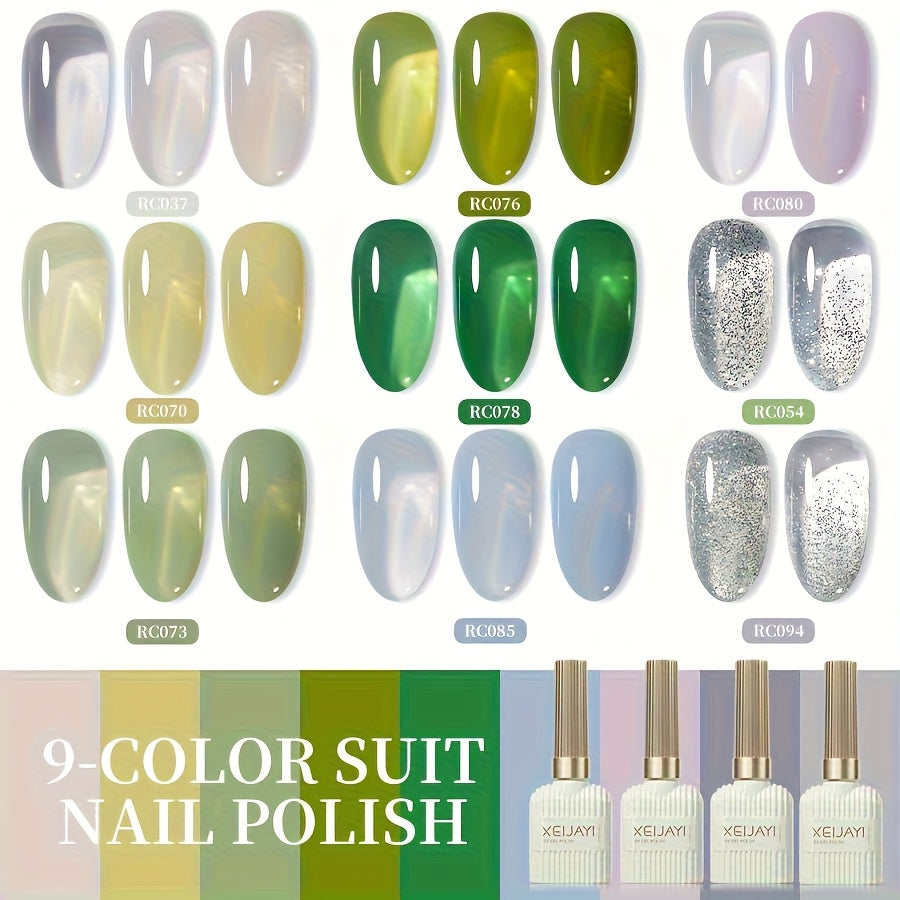 Spring Nail 2025 Fashion Nails Art 9Colors Set 0.51oz Nail Gel Polish Soaking LED Nail Gel Salon Female Nail Art Tools Fashion Nails