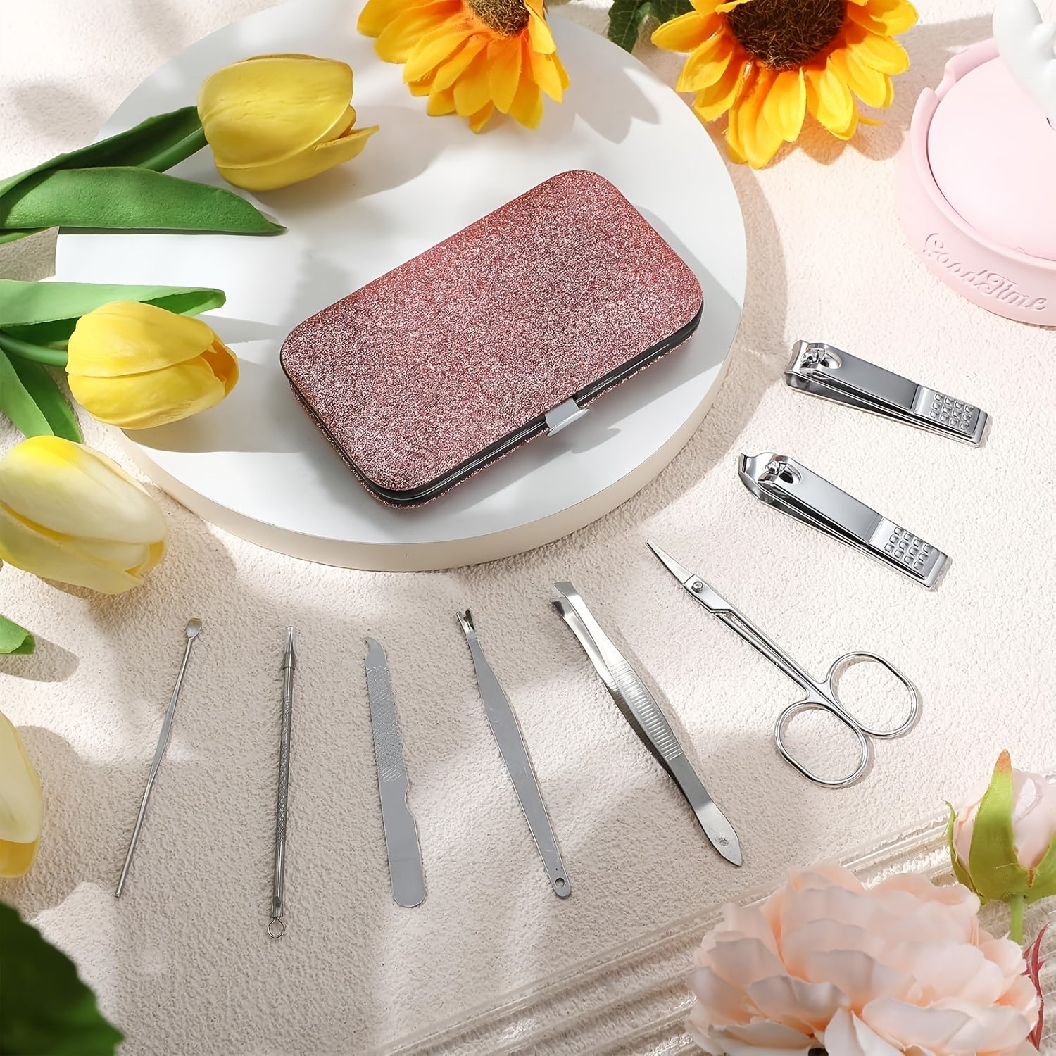 12 Sets Manicure Set Nail Clippers Pedicure Kit 8 In 1 Stainless Steel Professional Grooming Kits Nail Care Tools With Travel Case For Men Women