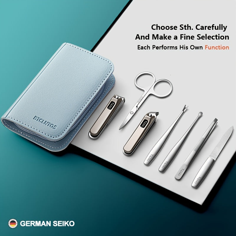 TOPGO German Nail Clipper Set High-End Nail Clipper Household Original Slant Pliers Trimming Box Tool 7pcs Set
