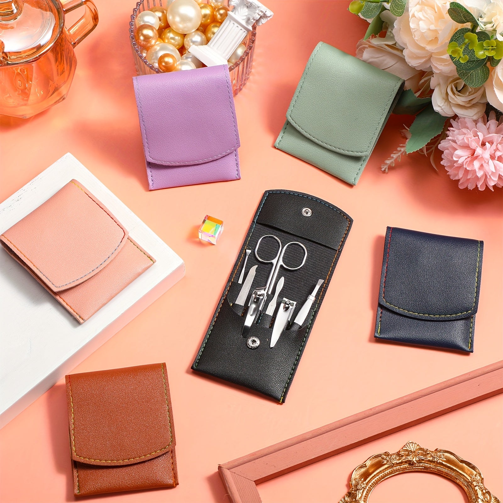 60 Sets Travel Manicure Set Nail Clippers Bulk Pedicure Kit 7in 1 Stainless Steel Professional Nail Set Grooming Kits Nail Care Tools for Women Men