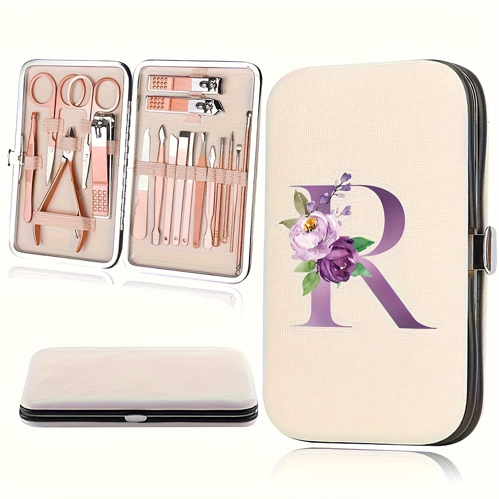 18pcs Portable Manicure Set 18pcs Portable Manicure Clippers Set | Stainless Steel Nail Cutter Kit with PU Storage Box