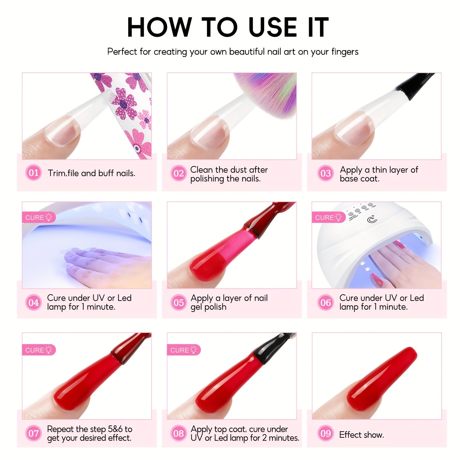 Peacecolor Gel Nail Polish Kit with Nail Dryer Lamp Nail Gel 70pcs Macaron Colors Yellow Purple Glitter Nail Gel Polish with 5pcs Glitter