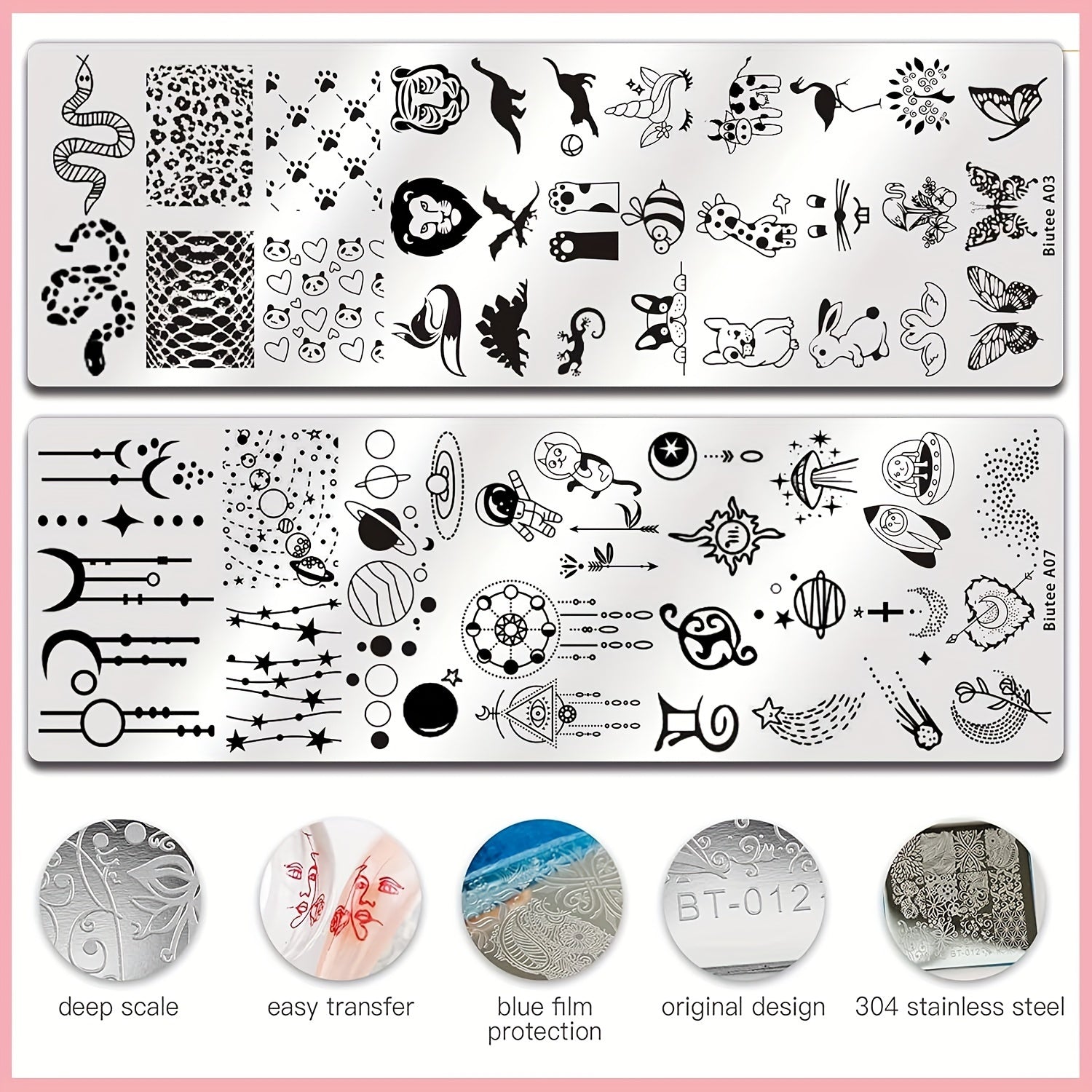 Biutee Nail Stamping Plates With 8 Colors Nail Stamping Polish Gel 10PCS Nail Stamp Plates Nail Stamper Christmas Starry Sky Lace Flower Leaves Animal Nail Stamping Kit Halloween Nail Design