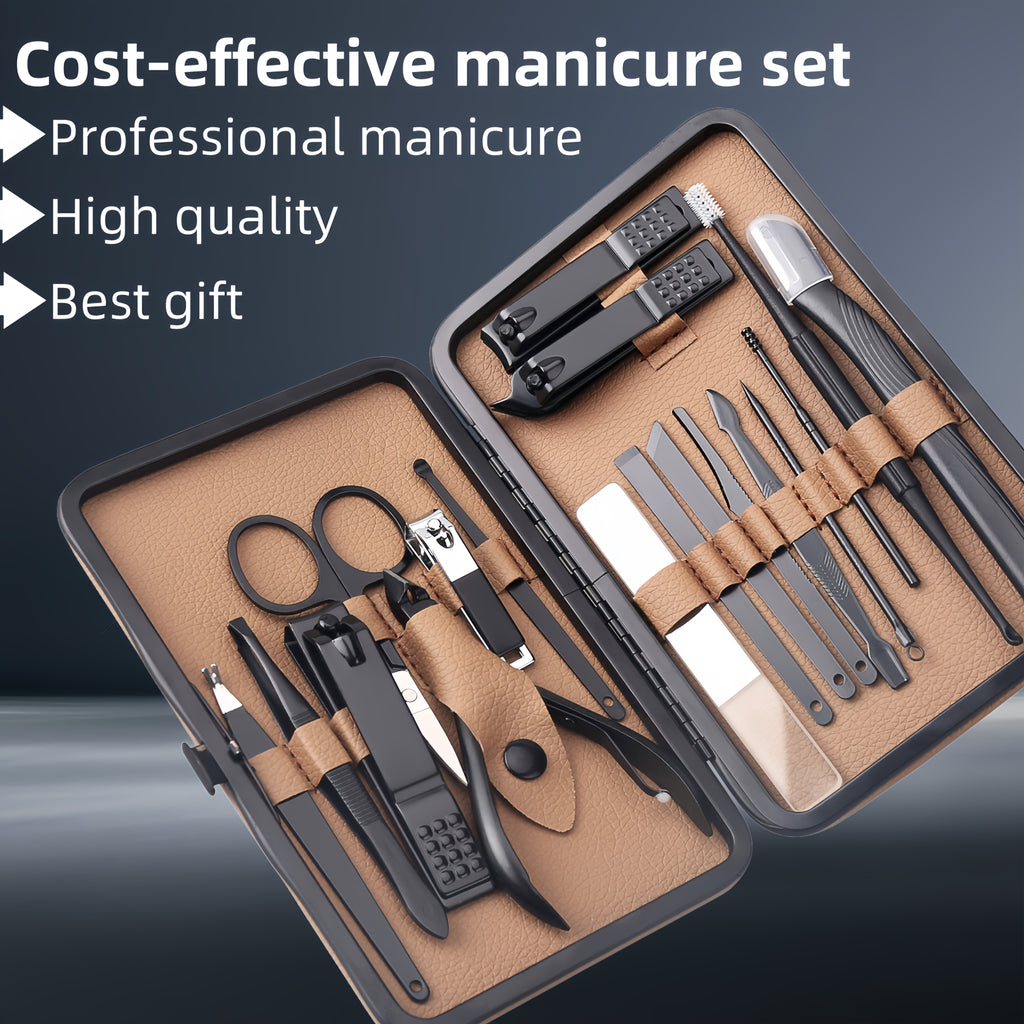 18pcs\u002Fset professional stainless steel nail clippers set salon-quality nail care tools nail tools set Christmas preferred gifts