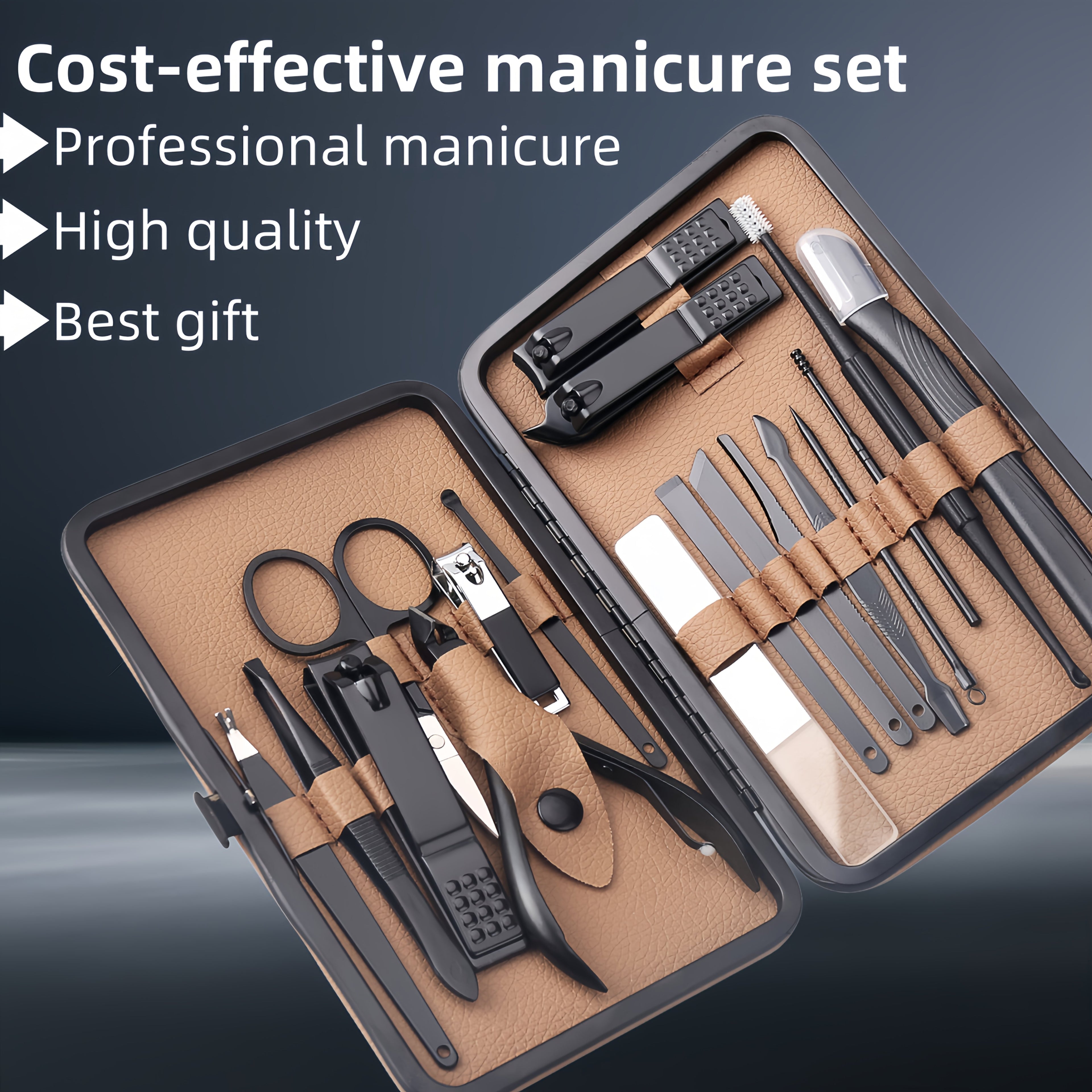 18pcs\u002Fset professional stainless steel nail clippers set salon-quality nail care tools nail tools set Christmas preferred gifts