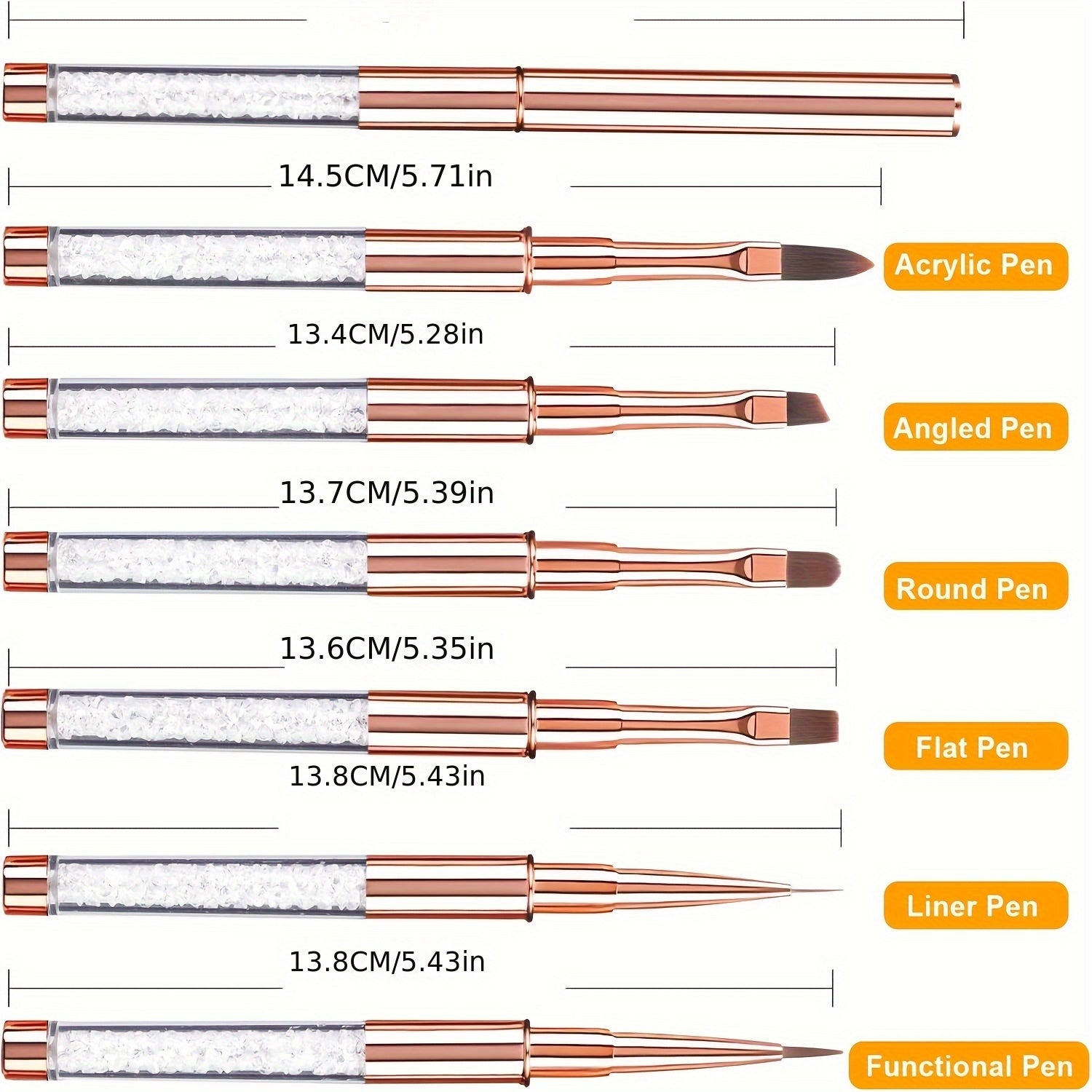 Nail Brush 6pcs Set Color Painting Brush Pulling Line Pen Universal Pen Light Pen for Nail Artists Special for Beginners Nail Tools