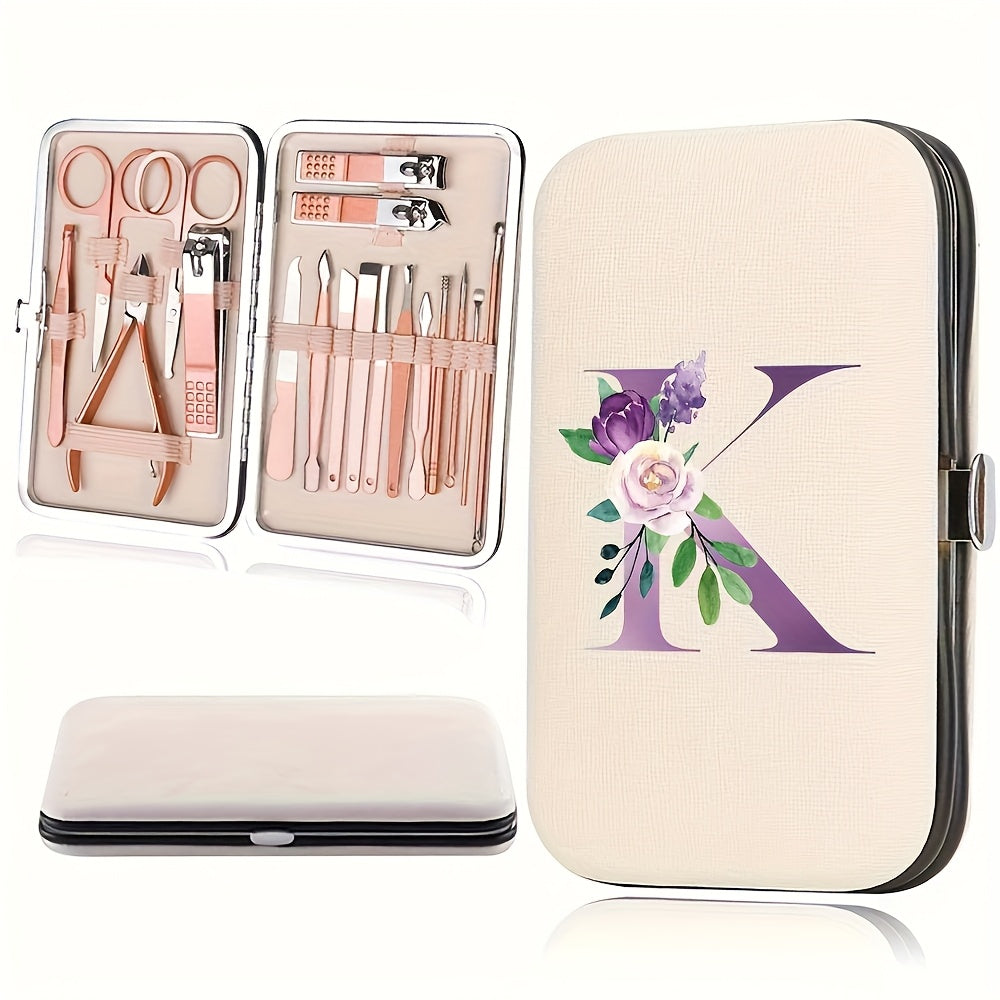 18pcs Portable Manicure Set 18pcs Portable Manicure Clippers Set | Stainless Steel Nail Cutter Kit with PU Storage Box