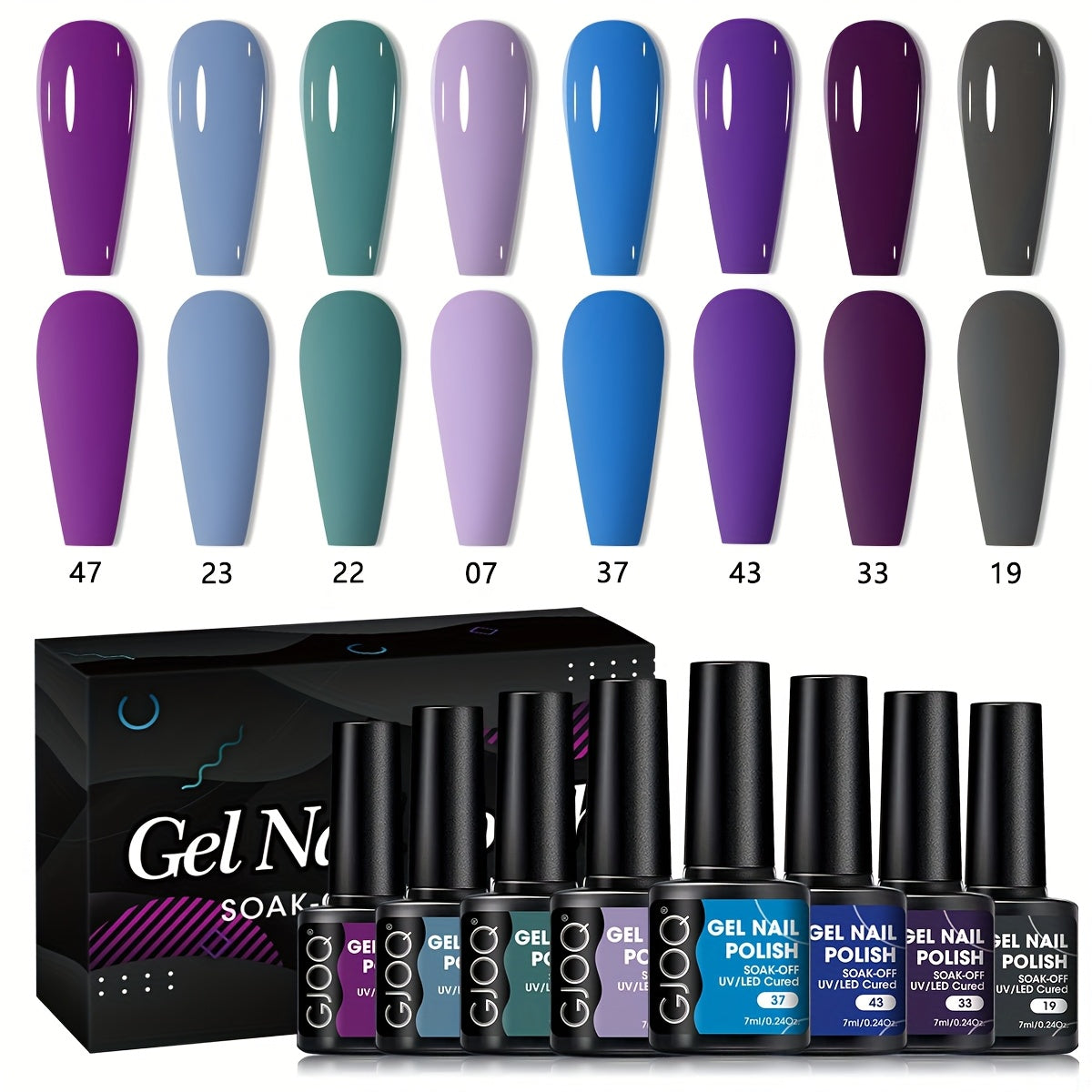 8 Color Nail Gel Spring Summer - High Saturation Durable Glossy Long-lasting Salon Gel, Alcohol-Free