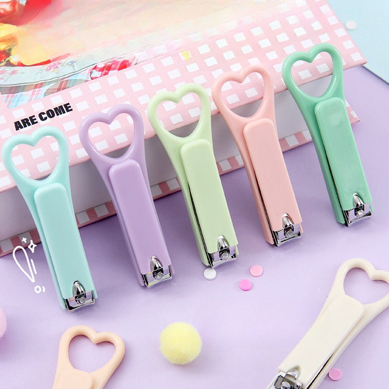 Set of 24 Adorable Nail Clippers, Compact And Foldable Tools for Pedicure And Manicure, Mini Heart-Shaped Nail Clippers