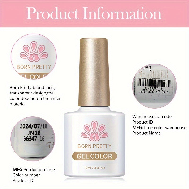 Born Pretty 6pcs Green Cat Eye Magnetic Gel Nail Polish, 0.34oz - Hypoallergenic