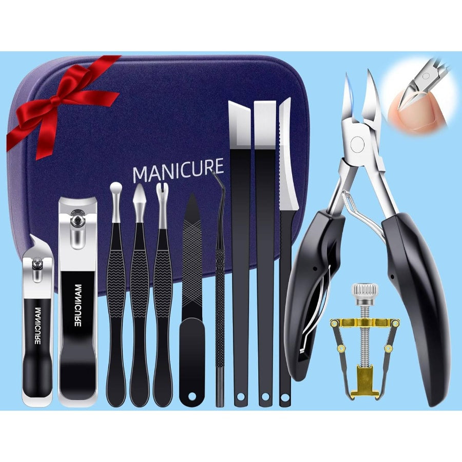 12Pcs Ingrown Toenail Removal Kit - Toenail Clippers Ingrown Thick Hard Nails - Ingrown Toenail with Toe Nail ClippersNail CutterPedicure KnifeCallus Remover Tools Seniors Men Women