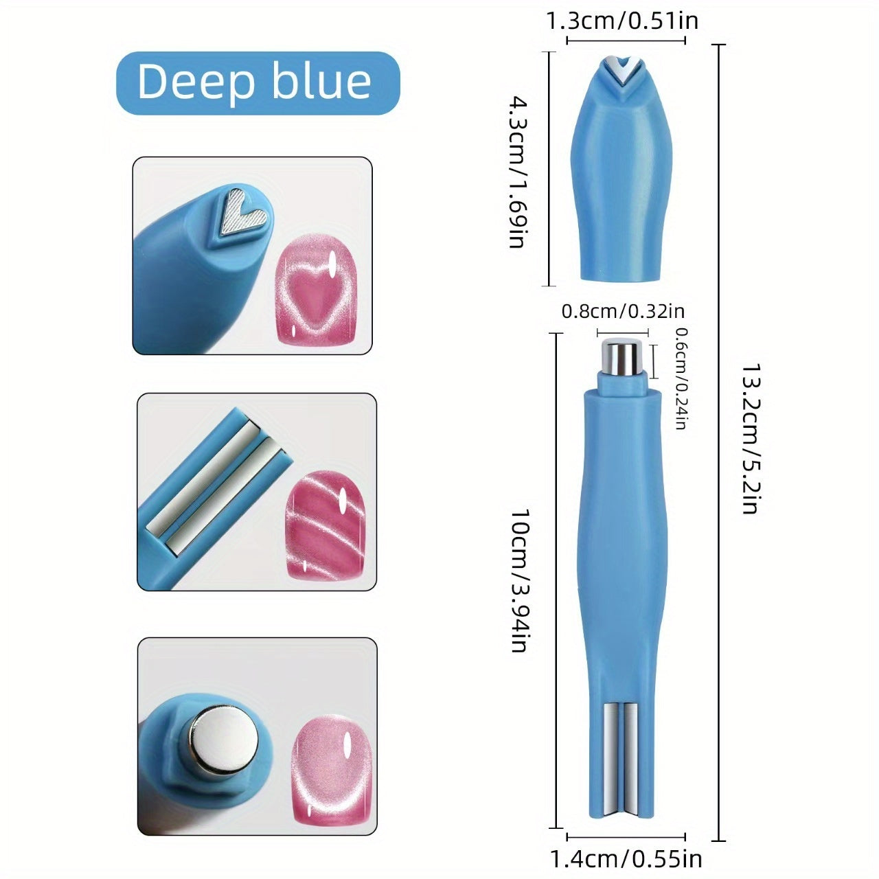 Professional Nail Tools 3-in-1 Cat'S Eye Nail Magnet Snake Print Heart Design Pig'S Bristle Resin Brush Stem Unscented Formula Christmas Wonderful Gifts