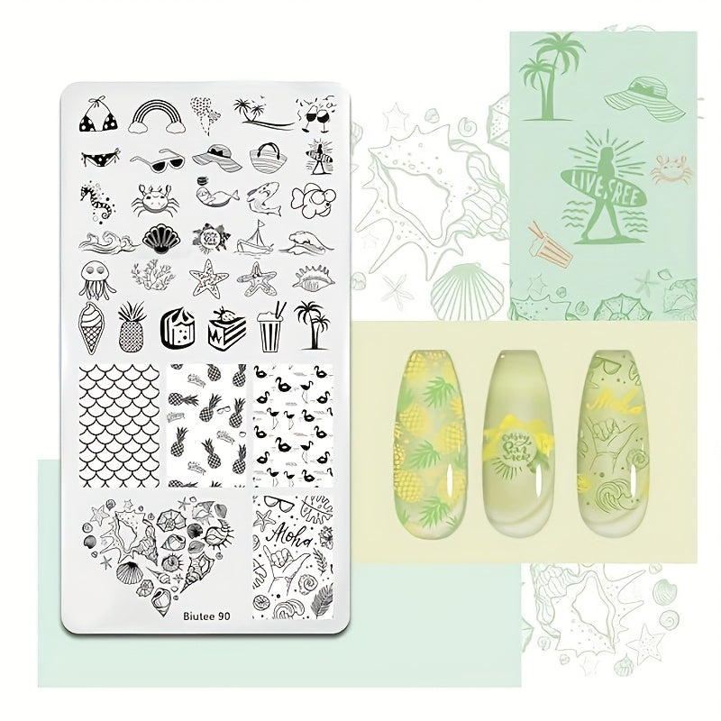 Biutee Nail Stamping Plates 21pcs Set 8pcs Nail Stamping Polish Gel 10pcs Templates with Gel Nail Stamper Set French Nail Art Plates Set Nail Plates Flower Leaves Animal Lace Design