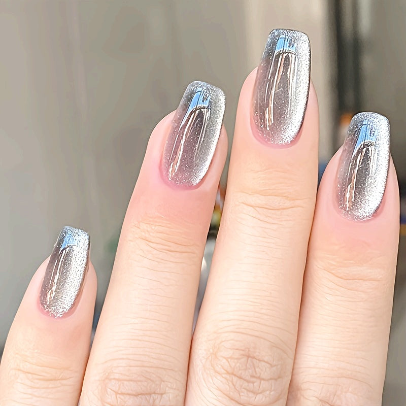 Bond Crystal Cat Eye Nail Polish - 15ml, Alcohol-Free, Shimmering Teal Gel with Sparkling Top Coat