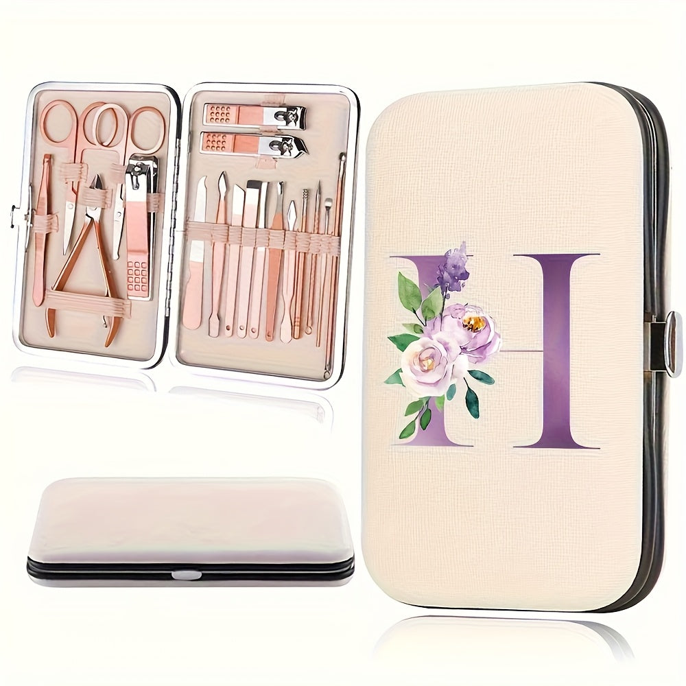 18pcs Portable Manicure Set 18pcs Portable Manicure Clippers Set | Stainless Steel Nail Cutter Kit with PU Storage Box