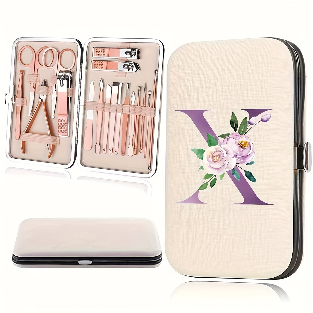 18pcs Portable Manicure Set 18pcs Portable Manicure Clippers Set | Stainless Steel Nail Cutter Kit with PU Storage Box