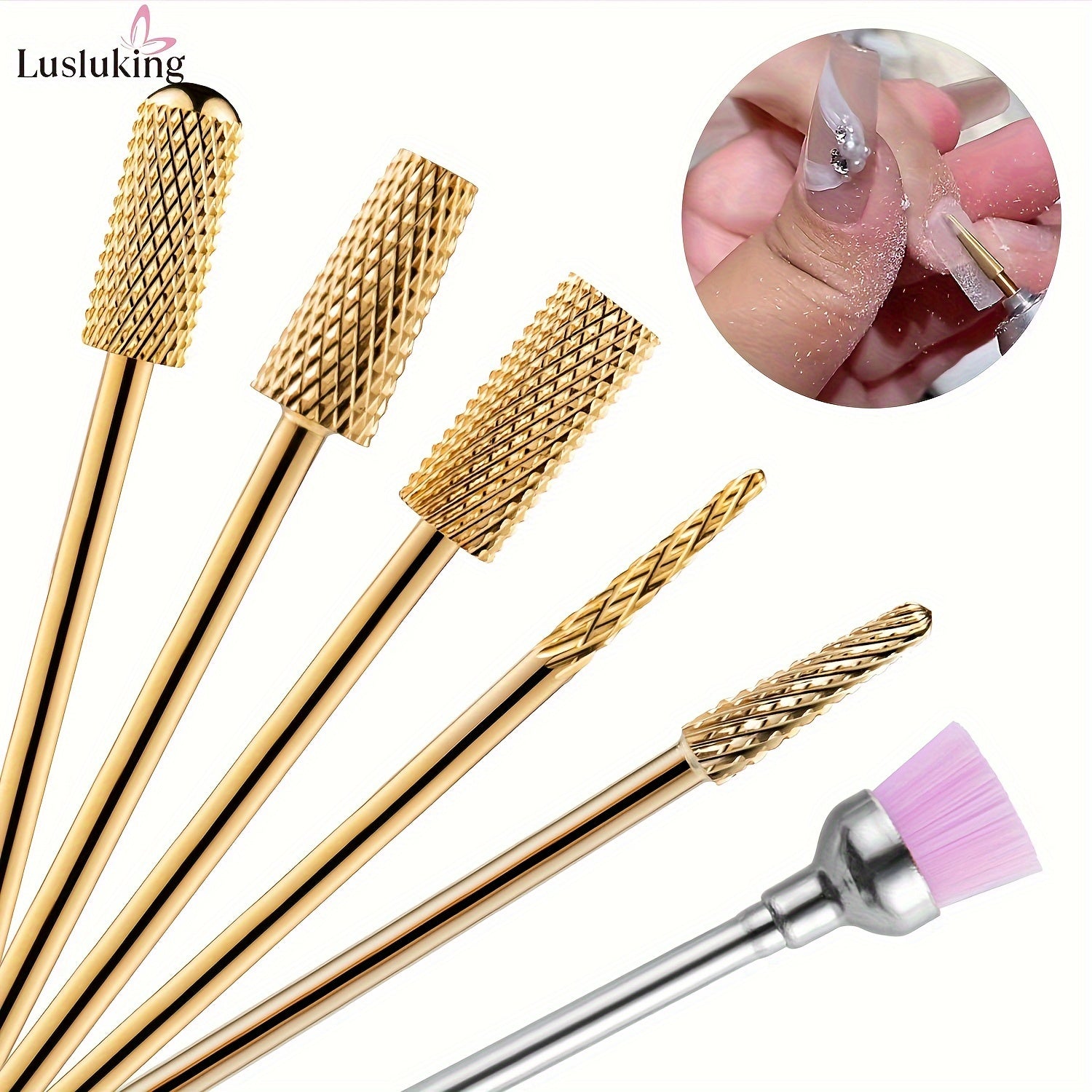 6pcs Nail Drill Bits Set 6pcs Steel Nail Drill Bits Set | Manicure Pedicure Grinding Head Cuticle Burr Remover Tools | For Acrylic Gel Nails & Nail Care