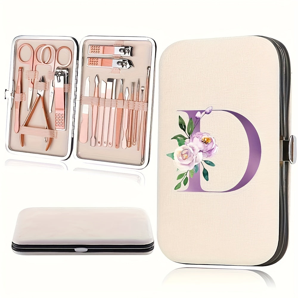 18pcs Portable Manicure Set 18pcs Portable Manicure Clippers Set | Stainless Steel Nail Cutter Kit with PU Storage Box