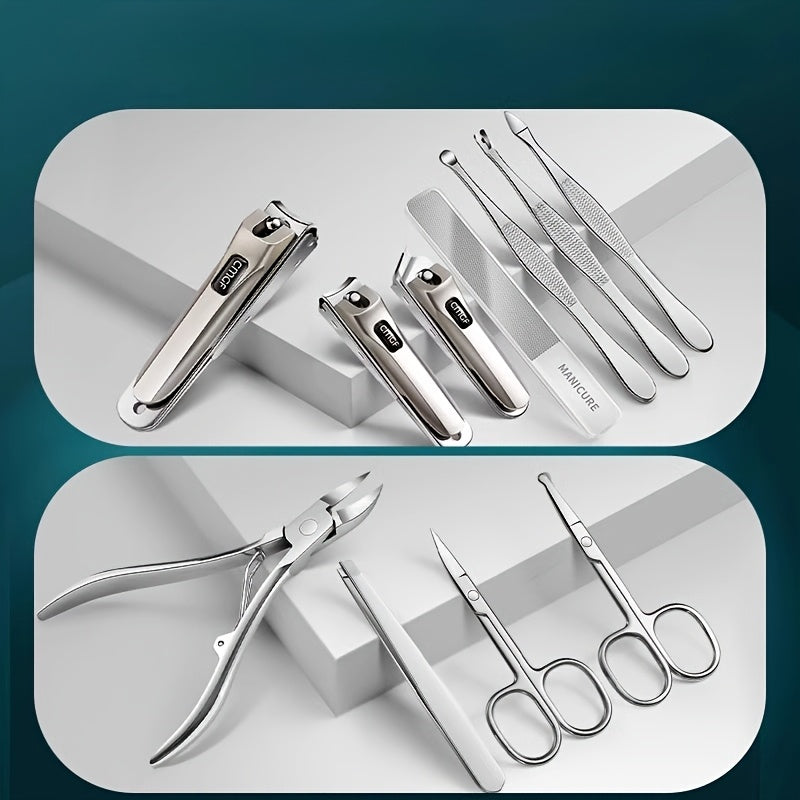 1 Set Professional Nail Clippers Kit, Stainless Steel Concave Blade, Unscented, Modern Style, for Thick & Ingrown Nails