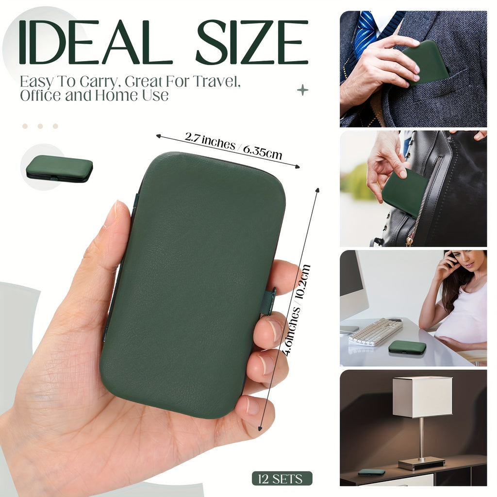 12 Sets Manicure Set Nail Clippers Pedicure Kit 8 In 1 Stainless Steel Professional Grooming Kits Nail Care Tools With Travel Case For Men Women