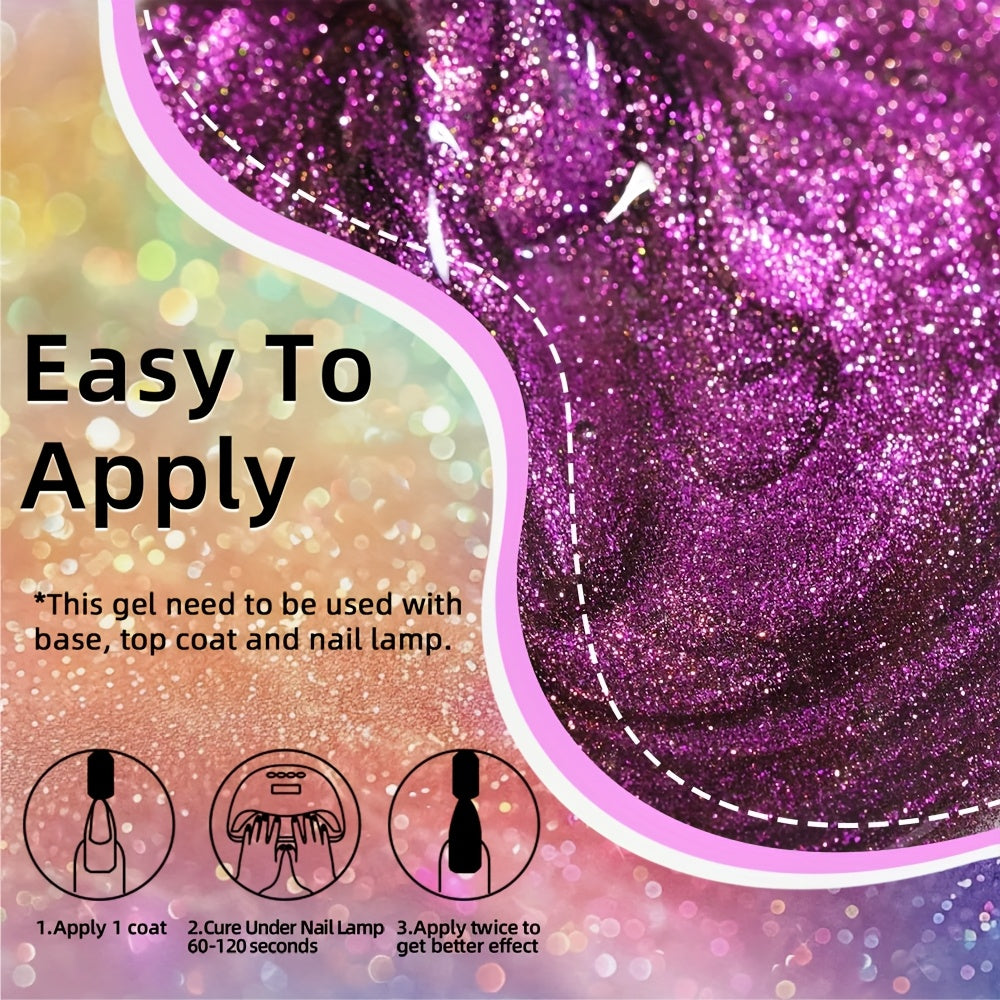 RISYAL Magnetic Cat Eye Nail Polish Gel Nail Polish Gel Nail Polish Light Gel 8 Color Set Black Hole Cat Eye Each 0.25oz