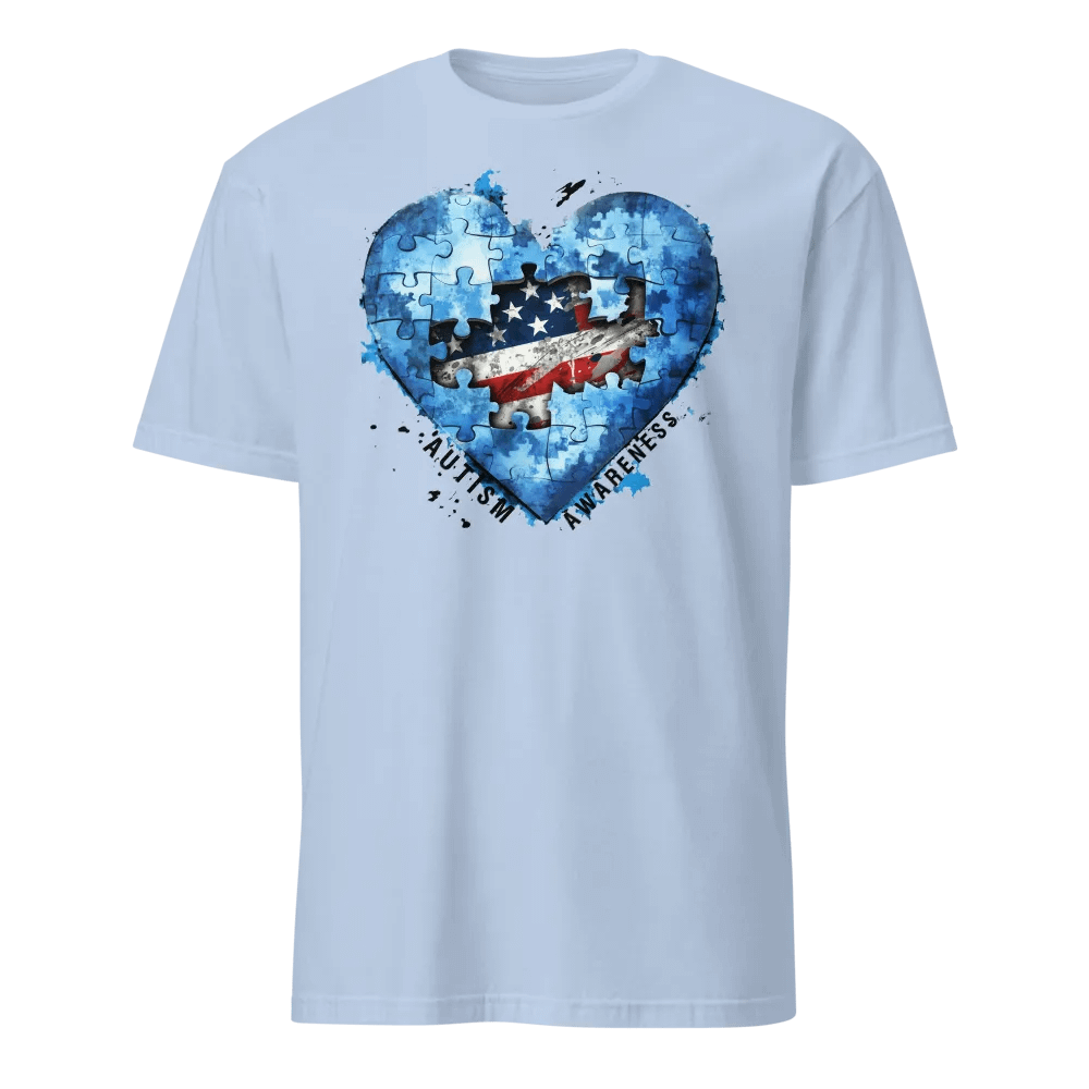 Autism Heart Puzzle American Flag