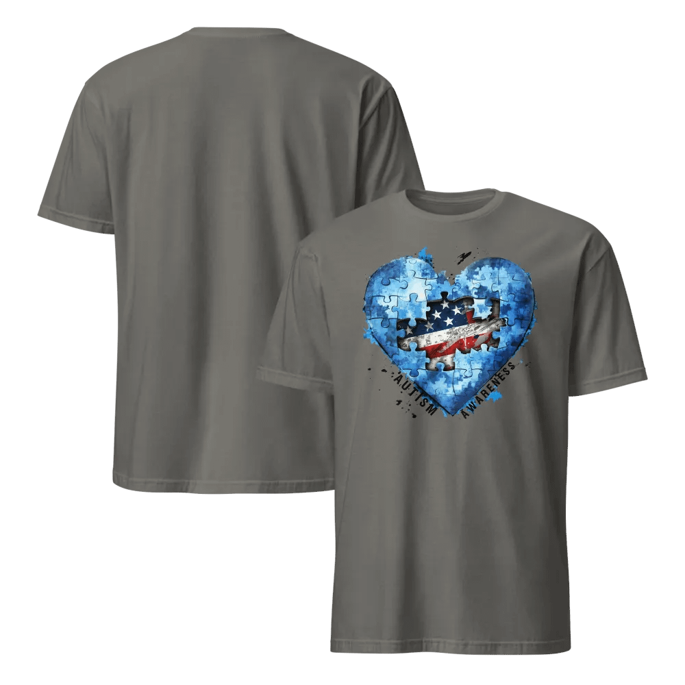 Autism Heart Puzzle American Flag