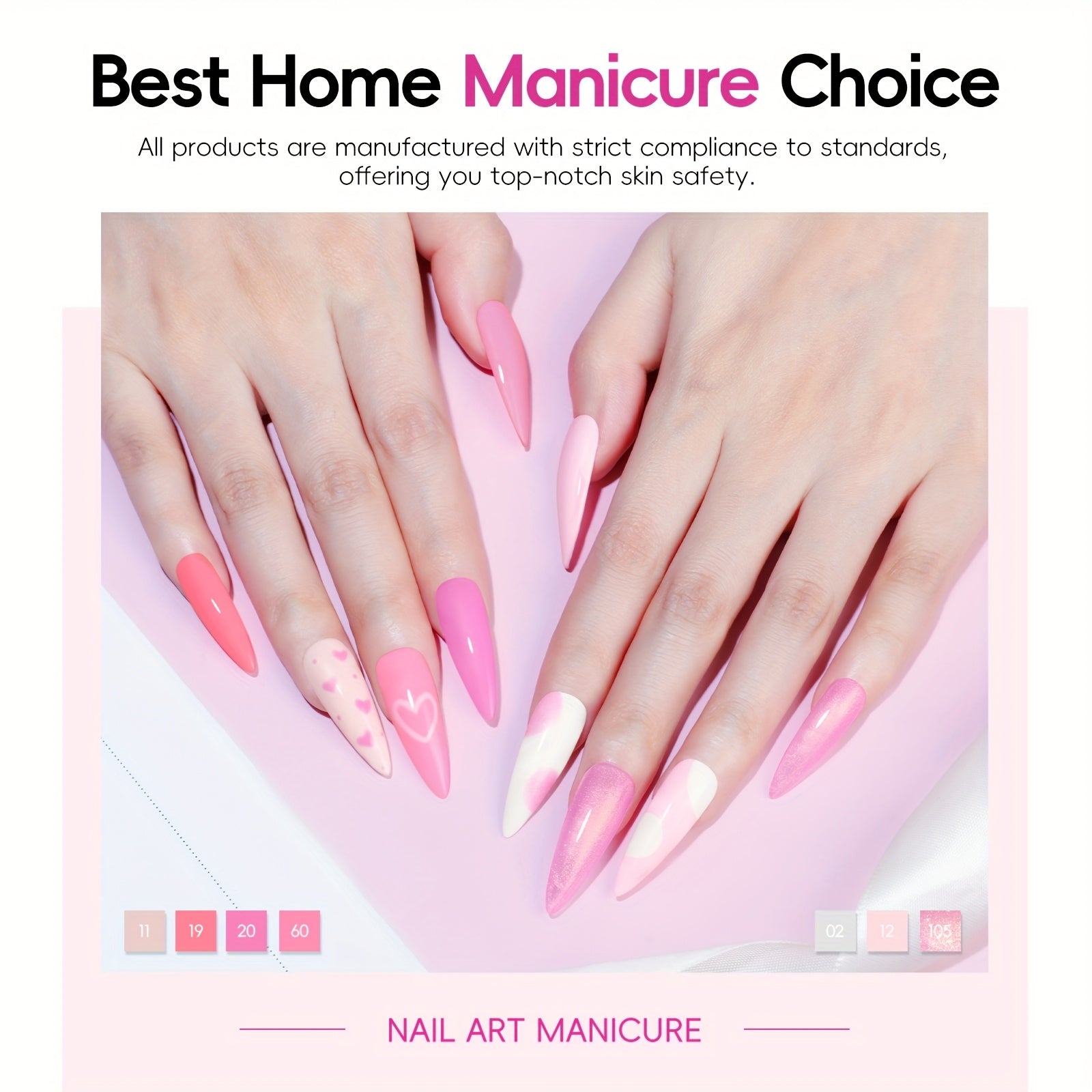 Peacecolor Gel Nail Polish Kit with Nail Dryer Lamp Nail Gel 70pcs Macaron Colors Yellow Purple Glitter Nail Gel Polish with 5pcs Glitter