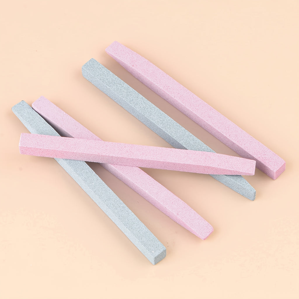 5pcs Nail Quartz Grinder, Blue and Pink Nail Polishing and Shaping Scraper, Easy to Operate Odorless