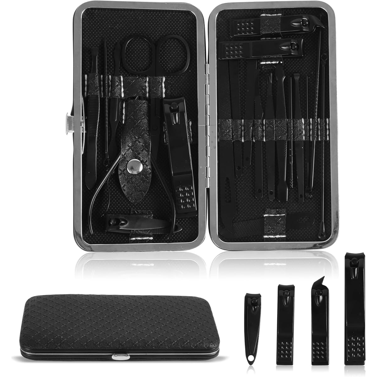 21-in-1 Professional Manicure & Pedicure Set - Heavy-Duty Stainless Steel Nail Clippers Kit with 21 Tools (Foldable, -Like Case)