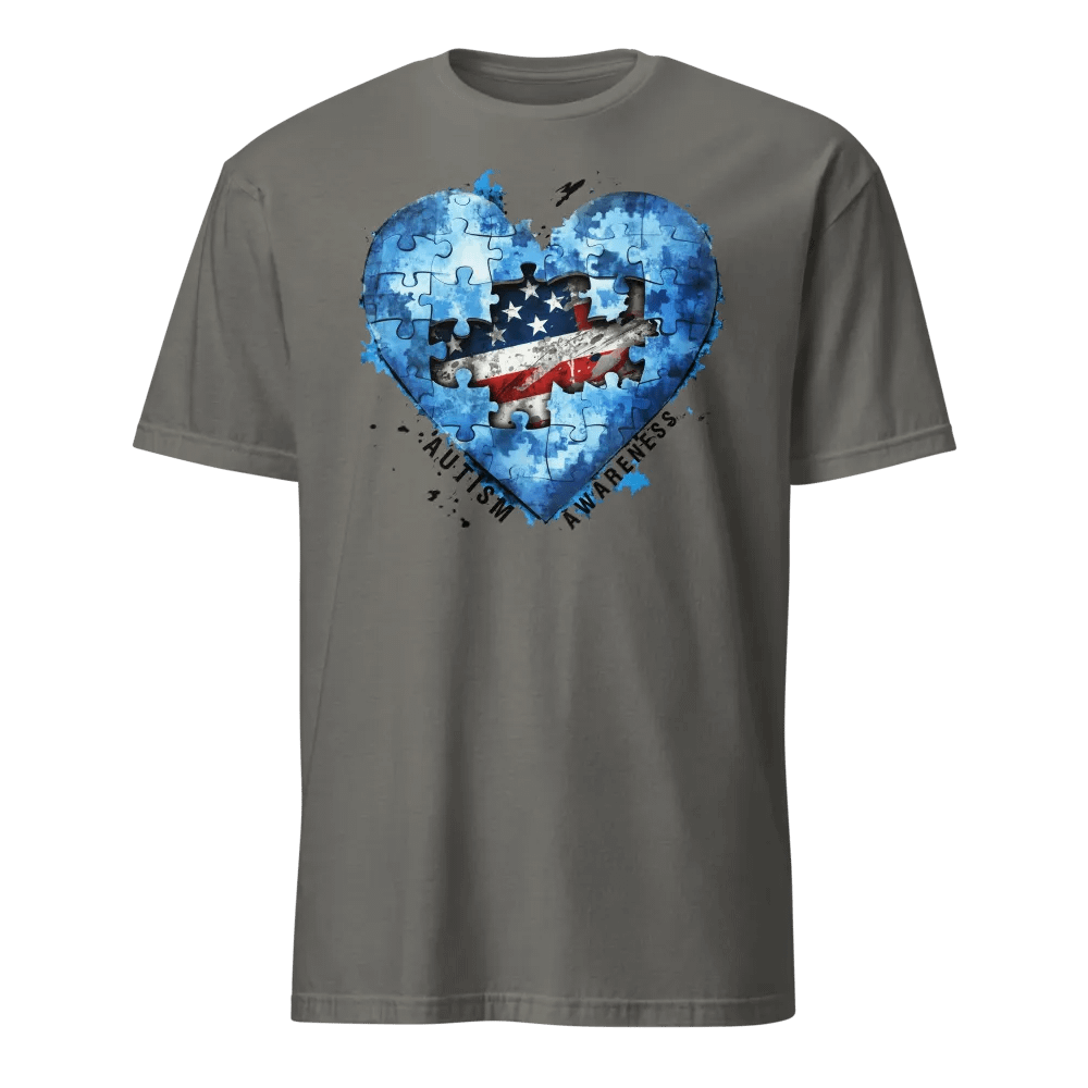 Autism Heart Puzzle American Flag