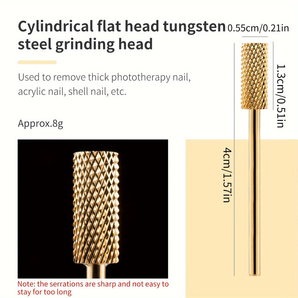 6pcs Nail Drill Bits Set 6pcs Steel Nail Drill Bits Set | Manicure Pedicure Grinding Head Cuticle Burr Remover Tools | For Acrylic Gel Nails & Nail Care