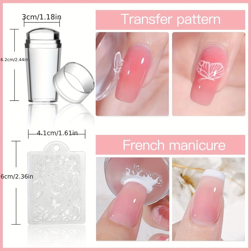 Biutee Nail Stamping Plates With 8 Colors Nail Stamping Polish Gel 10PCS Nail Stamp Plates Nail Stamper Christmas Starry Sky Lace Flower Leaves Animal Nail Stamping Kit Halloween Nail Design