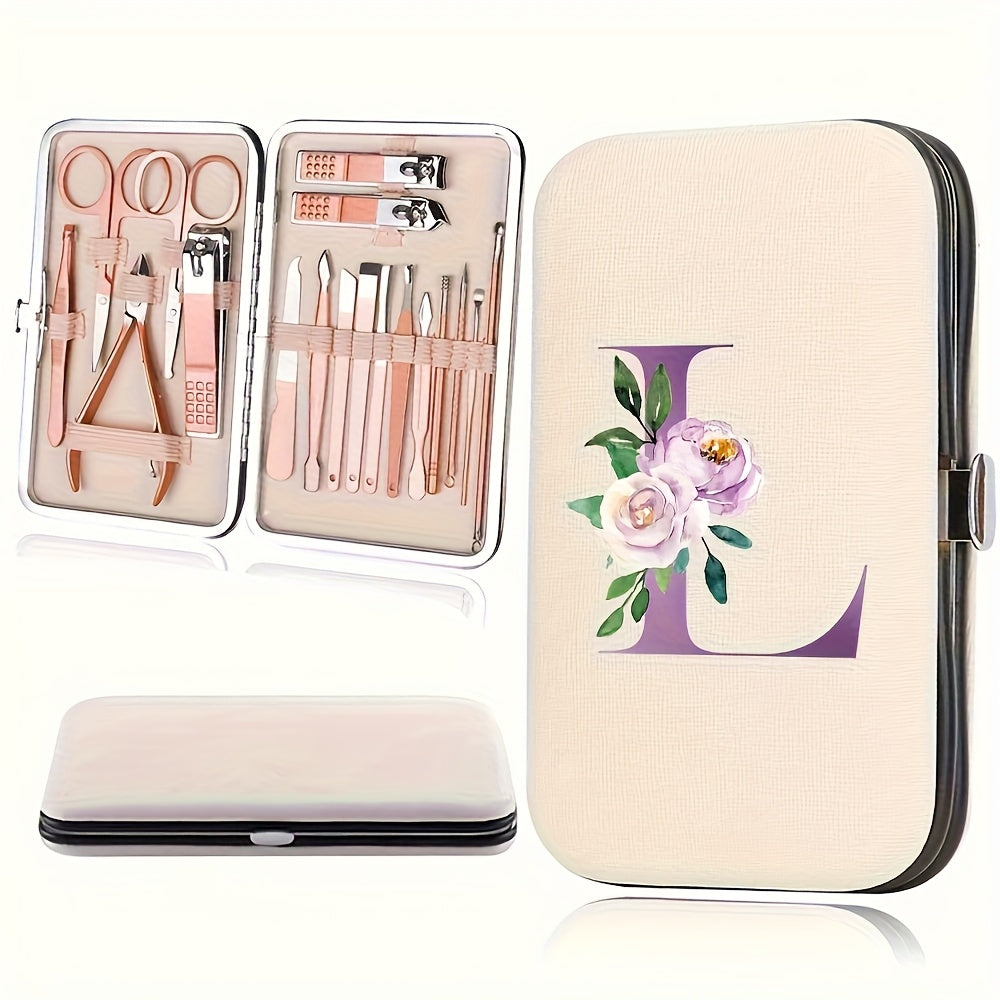 18pcs Portable Manicure Set 18pcs Portable Manicure Clippers Set | Stainless Steel Nail Cutter Kit with PU Storage Box